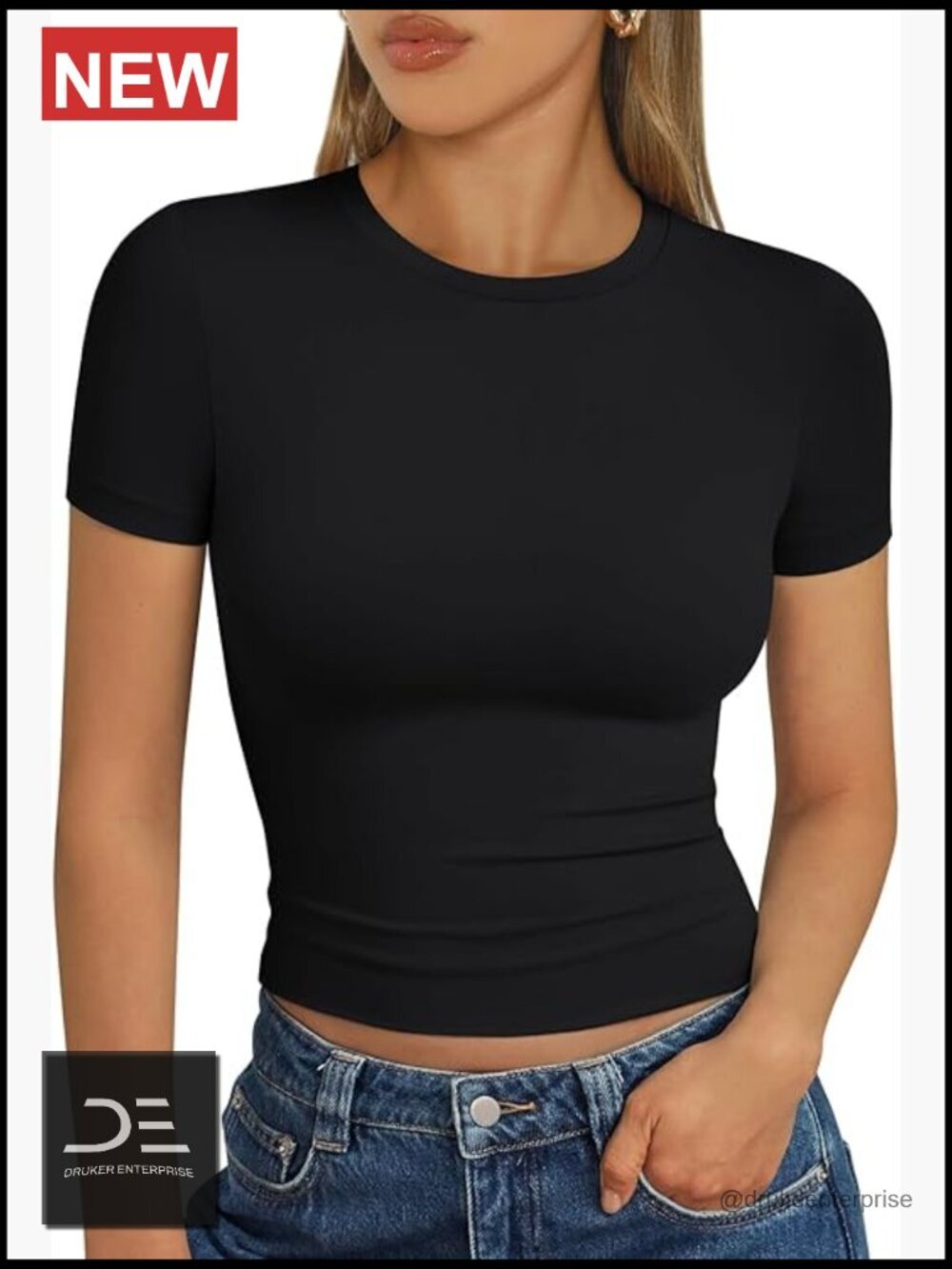 Buttery Soft Crop Top - Slim Fit Y2K Basic Tee for Workout